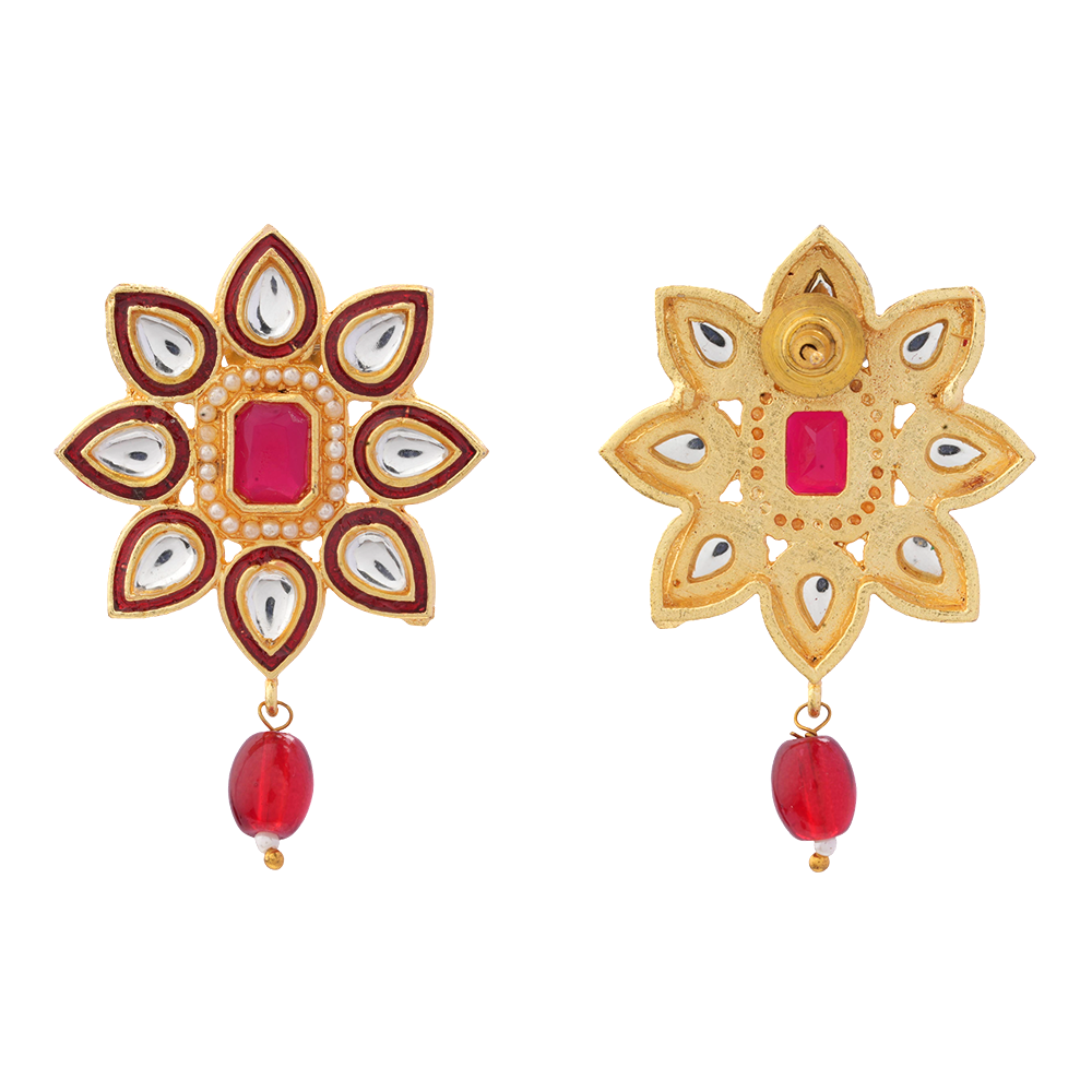 Meenakari Necklace Set (Red)