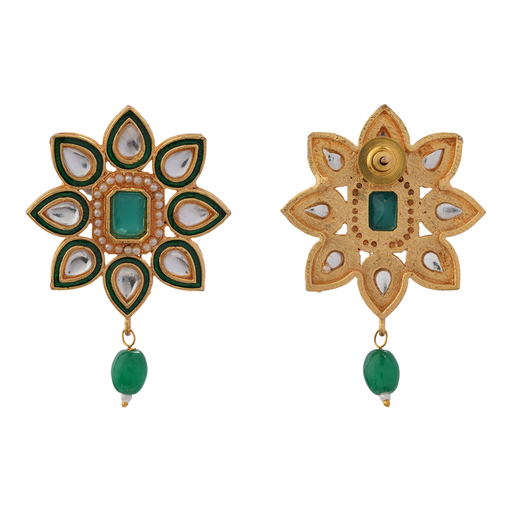 Meenakari Necklace Set (Green)