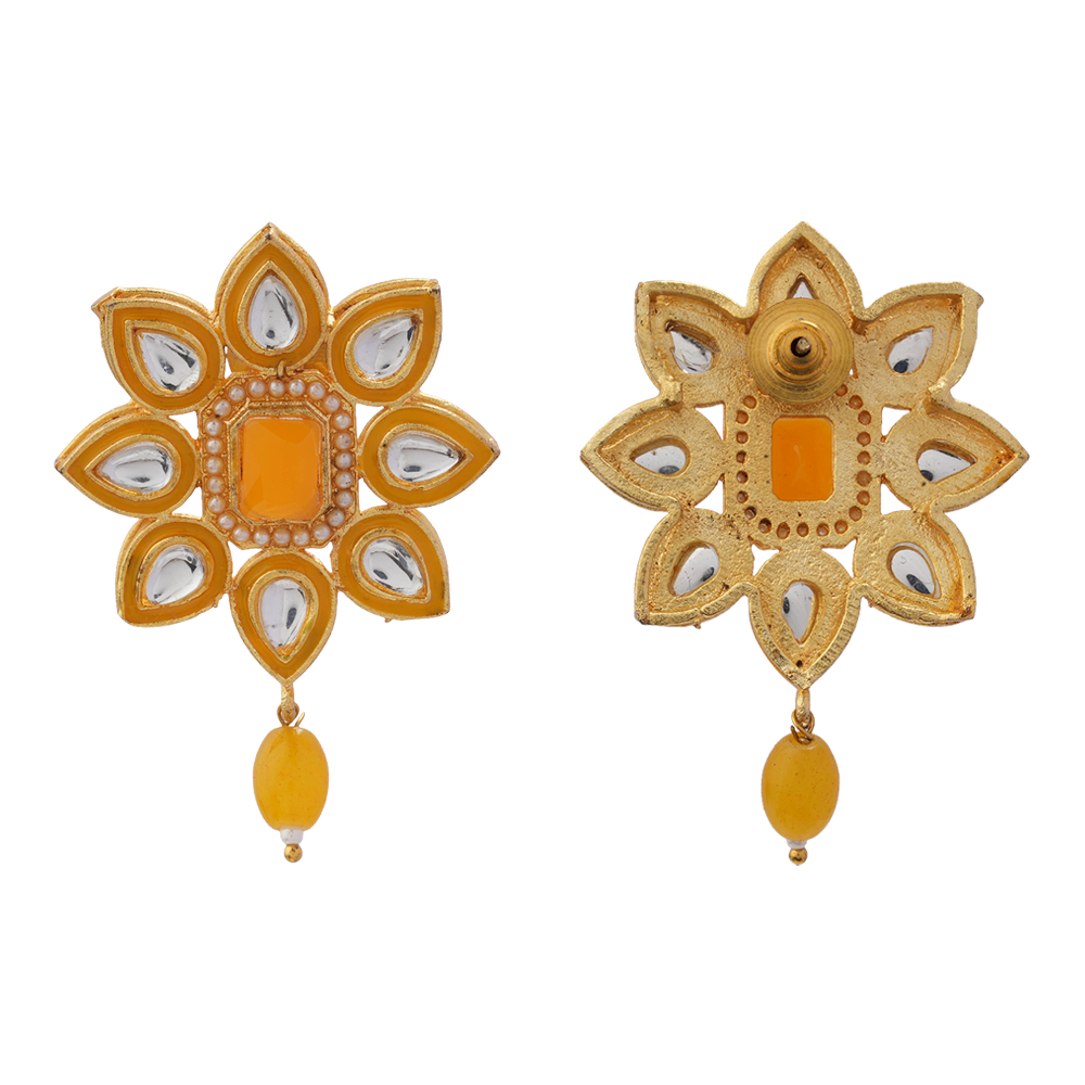 Meenakari Necklace Set (Yellow)