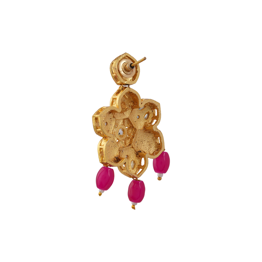 Liyana- Stone studded Neckpiece set(Baby Pink)