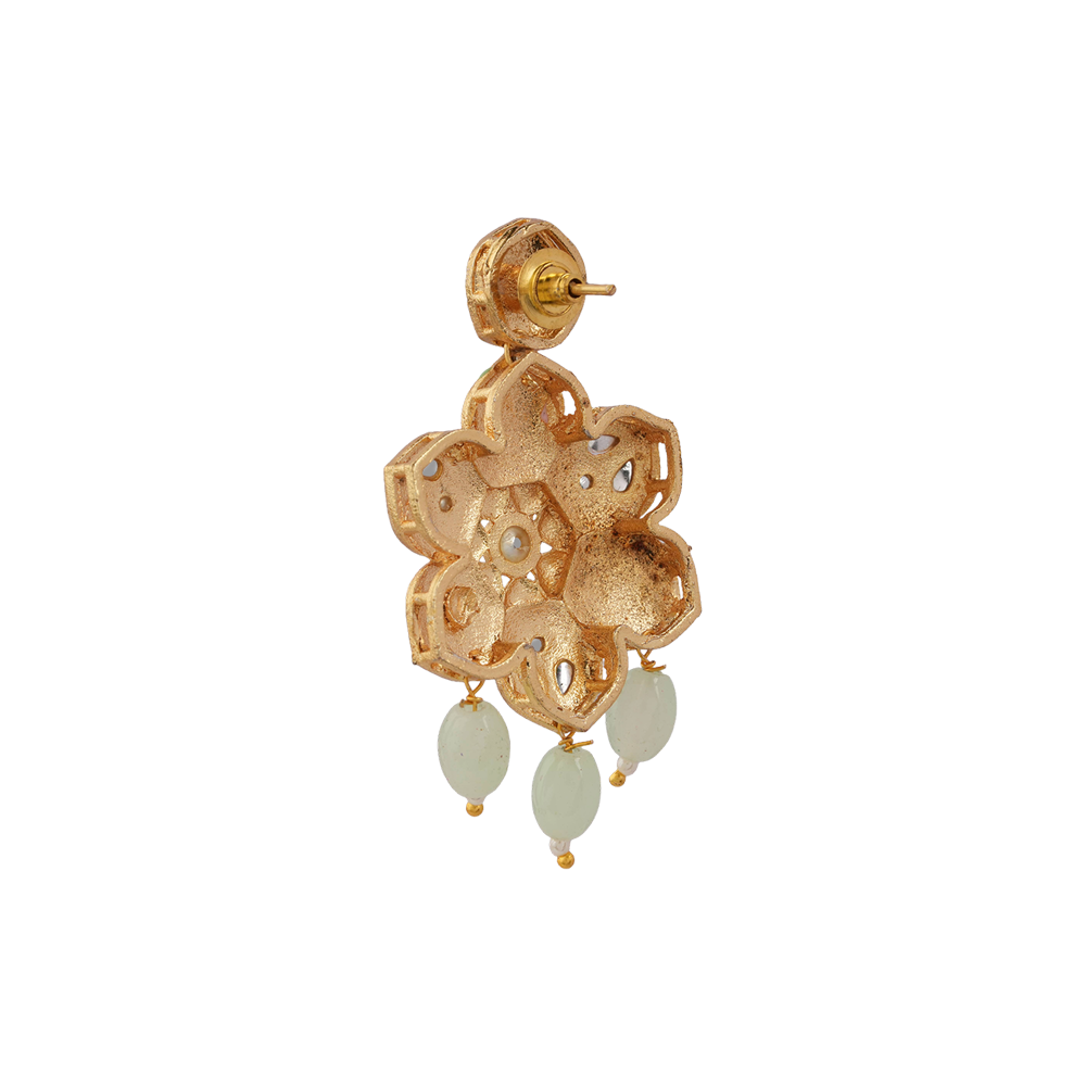 Liyana- Stone studded Neckpiece set (Parrot Green)