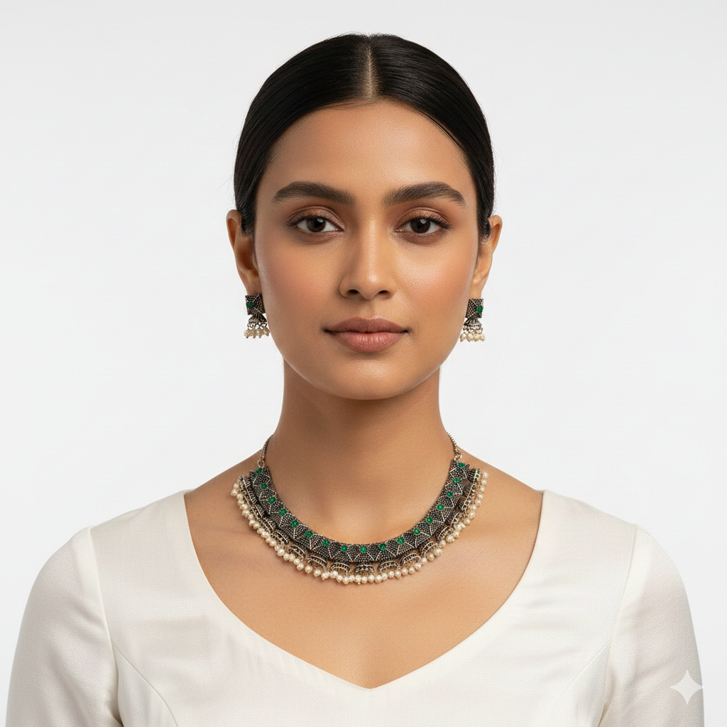 Kanakangi- Oxidised Necklace Set