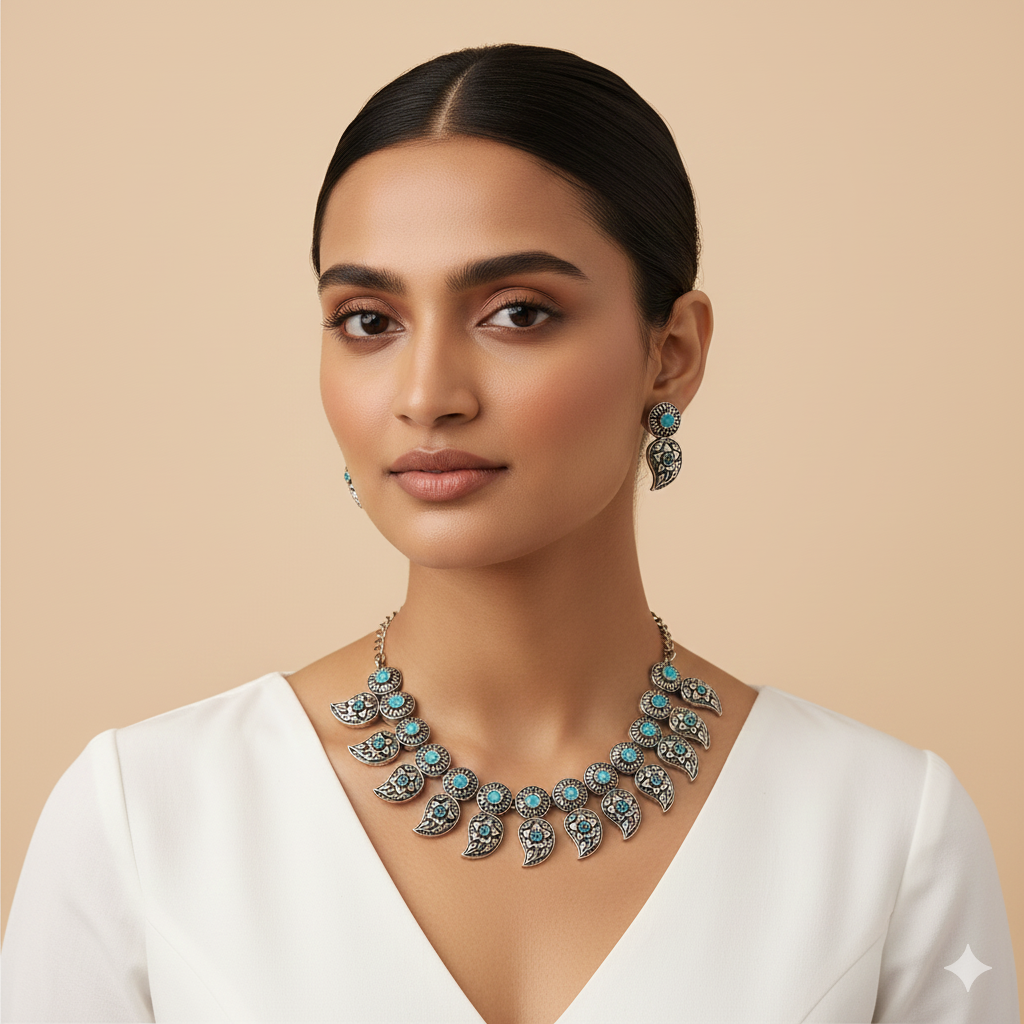 Rajlaxmi- Brass Necklace Set