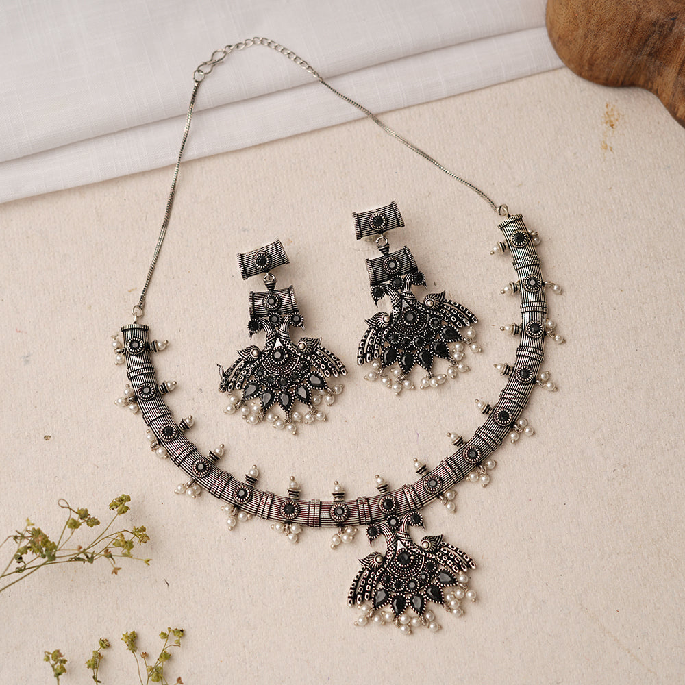 Mrinalini – Oxidised Necklace Set