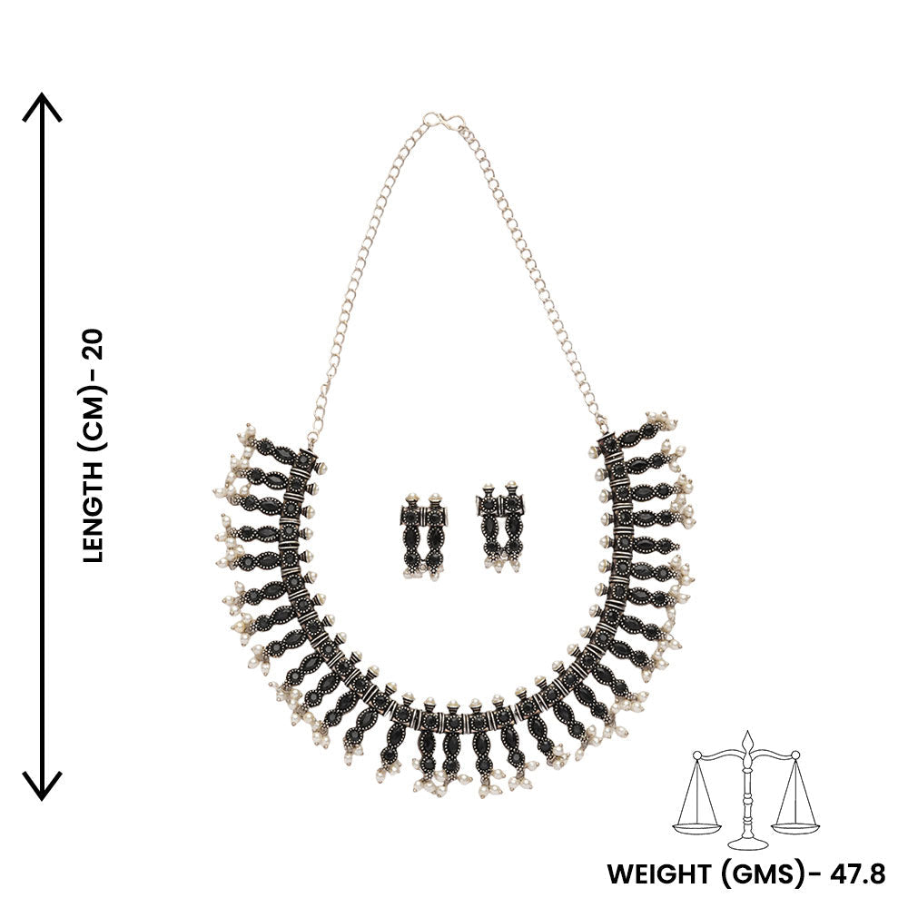 Kanthi – Silver-Toned Brass Necklace Set