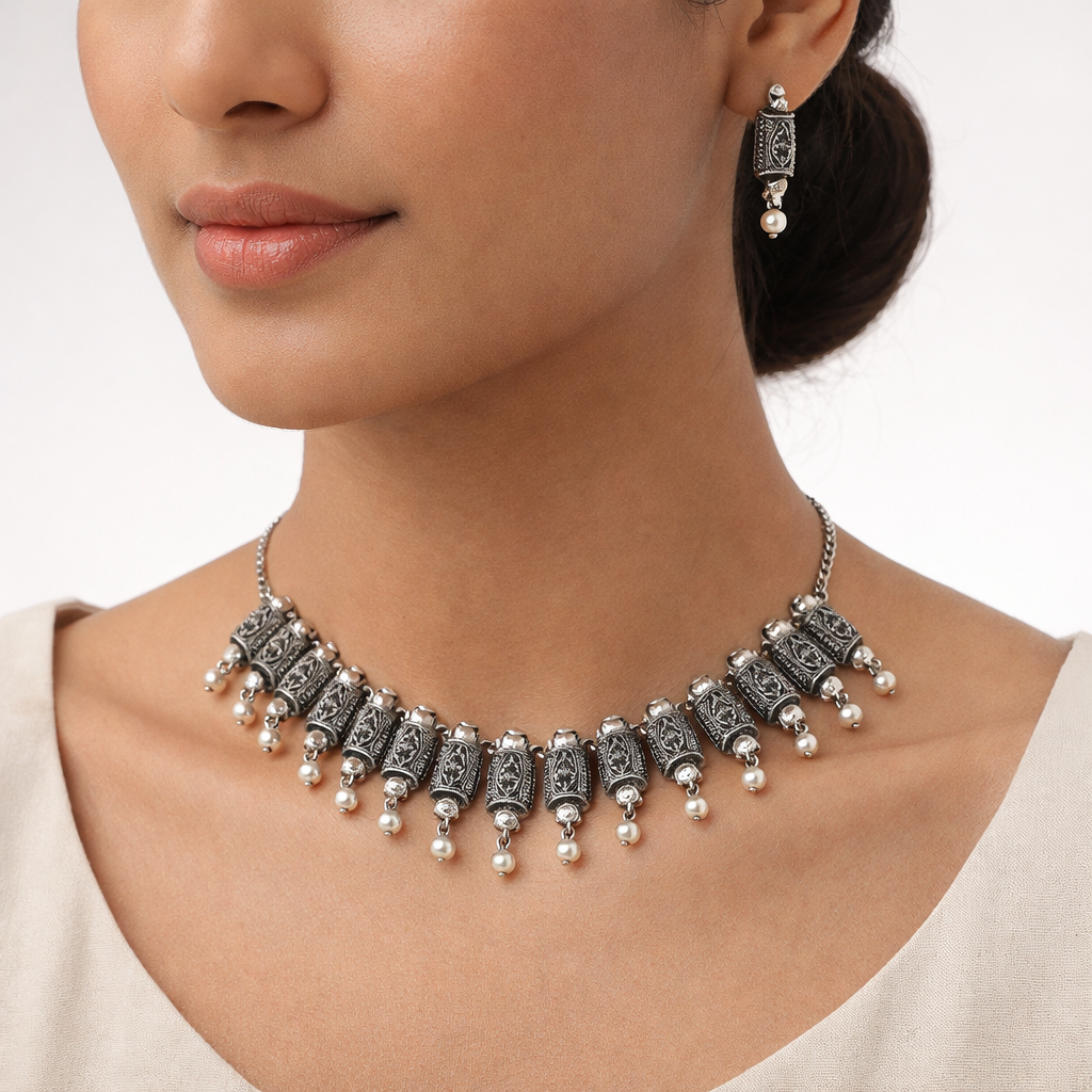 Surangana- Oxidised Necklace Set