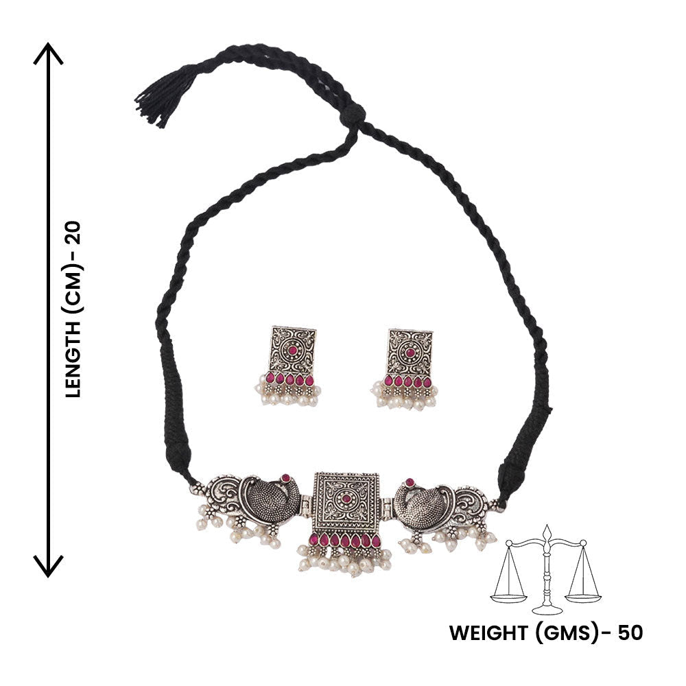 Shubhrangi – Oxidised Brass Necklace Set