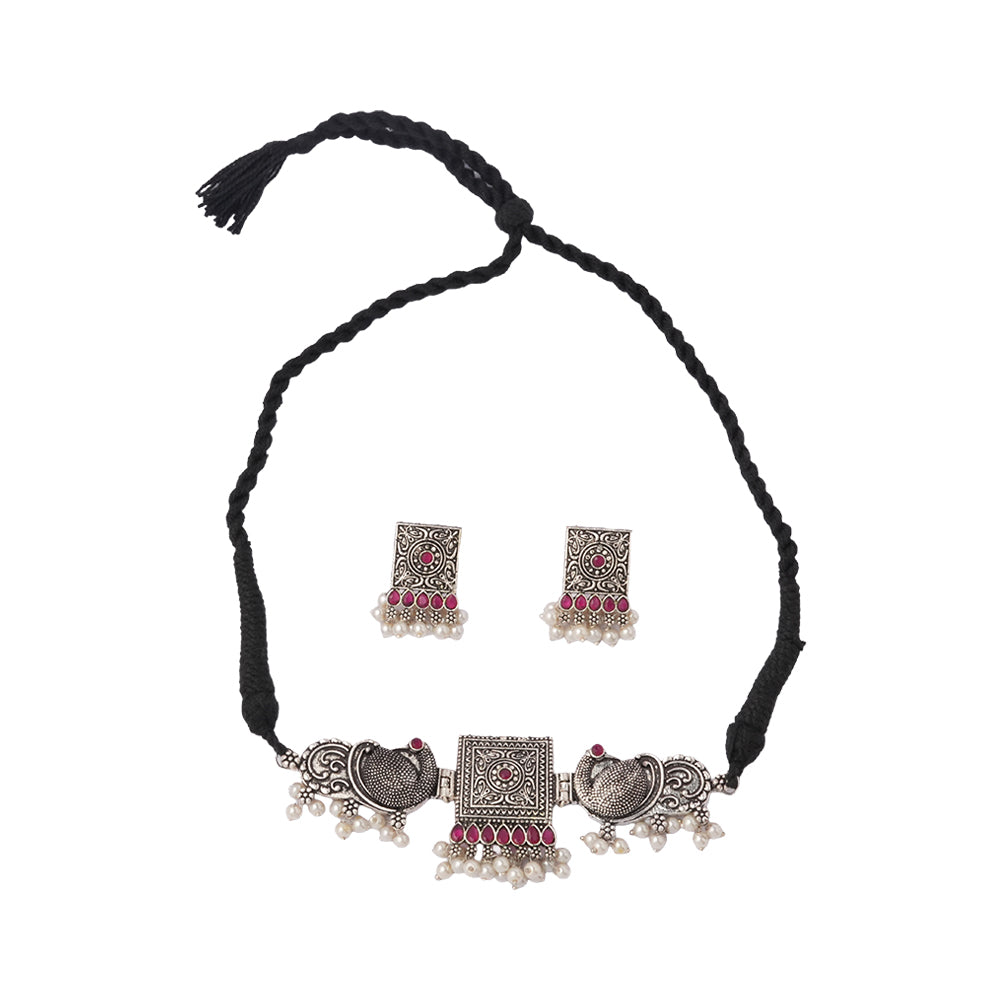 Shubhrangi – Oxidised Brass Necklace Set