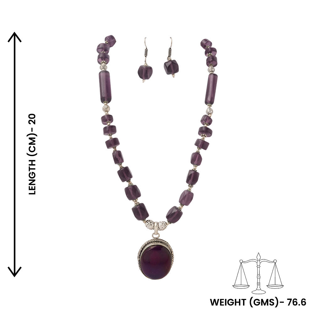 Tanirik- Stone-Studded Long Necpiece Set