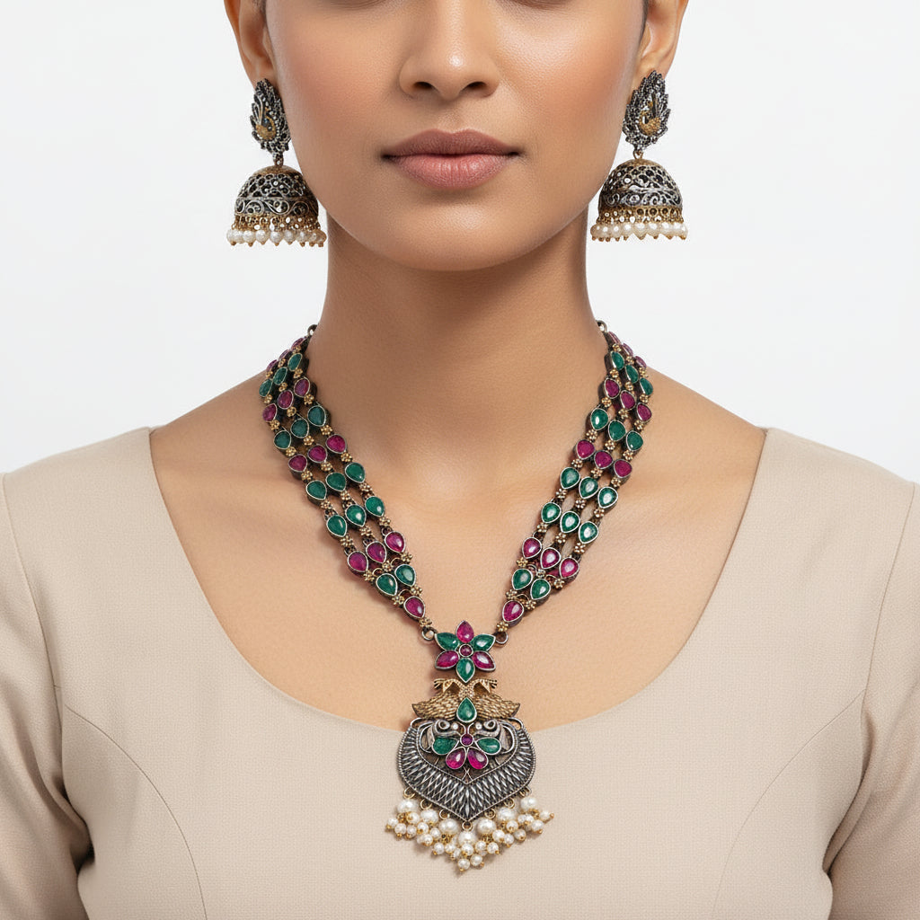 Nilambari- Stone-Studded neckpiece set