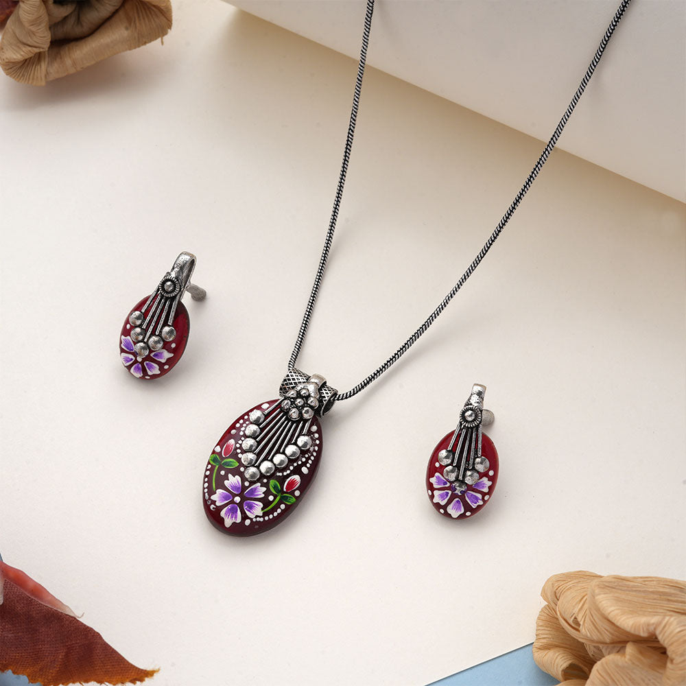 Aarshiya- Colorful Oxidised Neckpiece set(Golden)