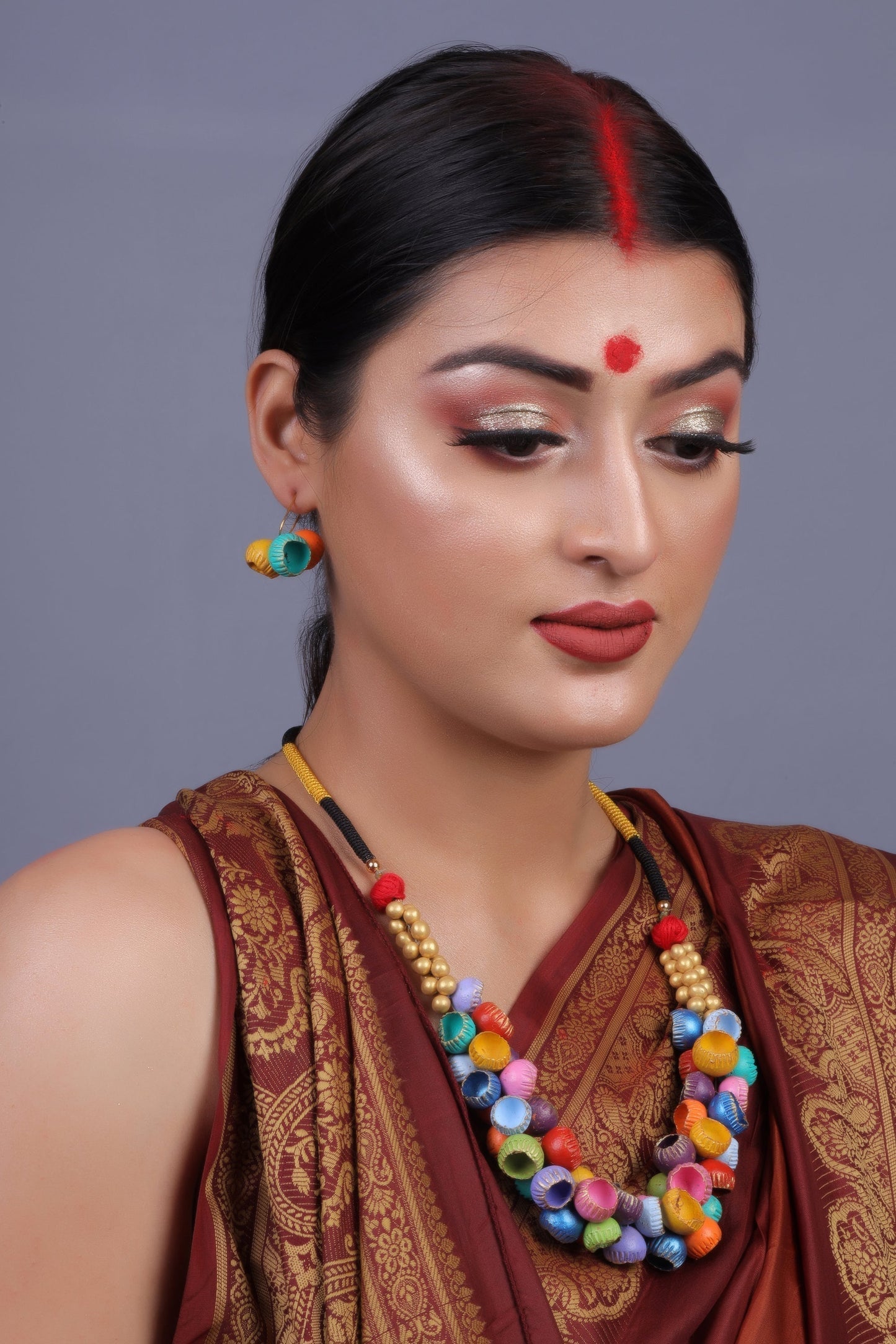 Mittika- Handcrafted Clay Necklace Set