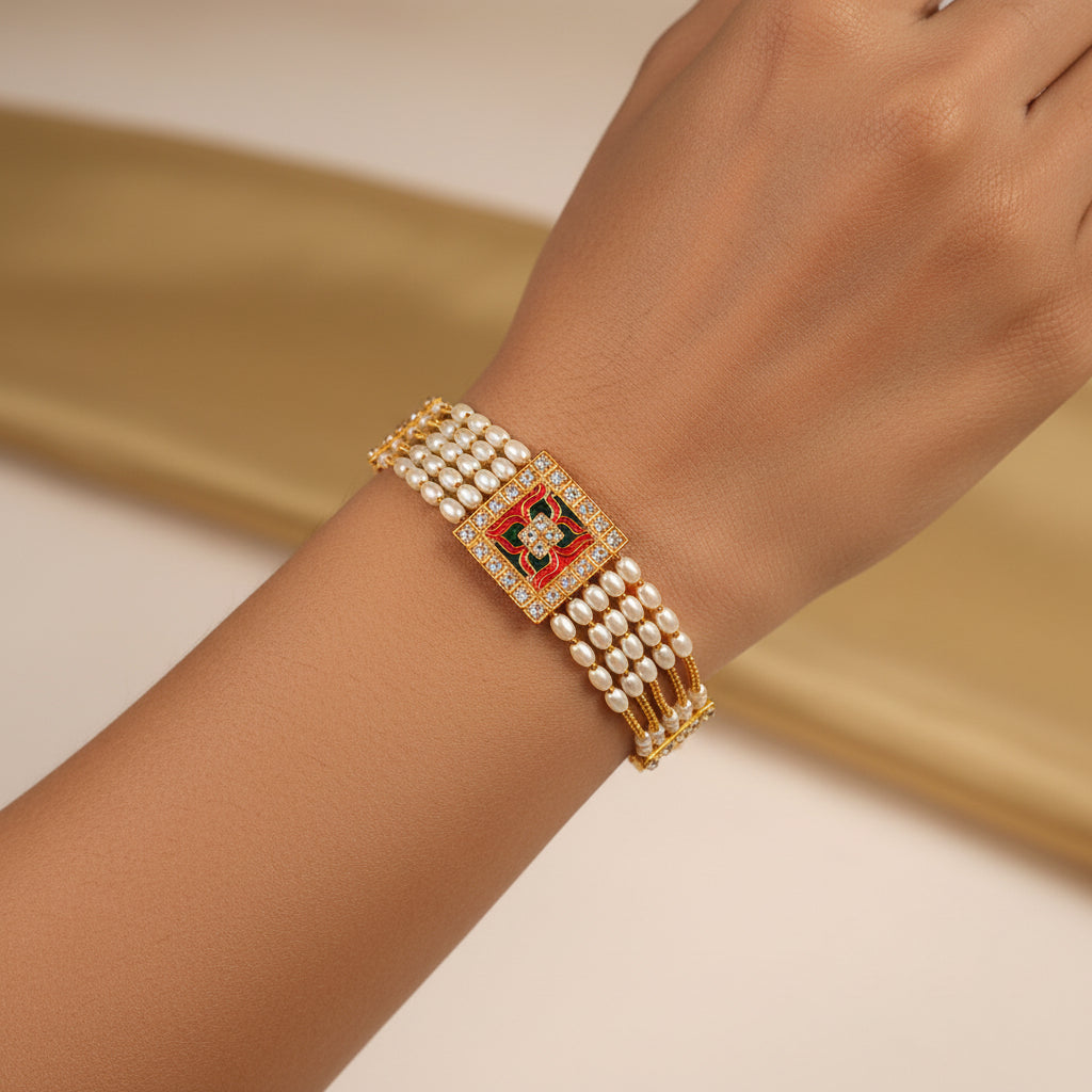 Mandira- Kundan studded Meenakari Bracelet