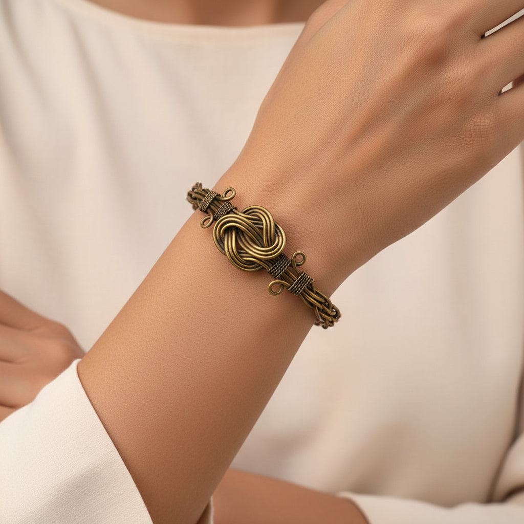 Aditi- Golden Brass Bracelet