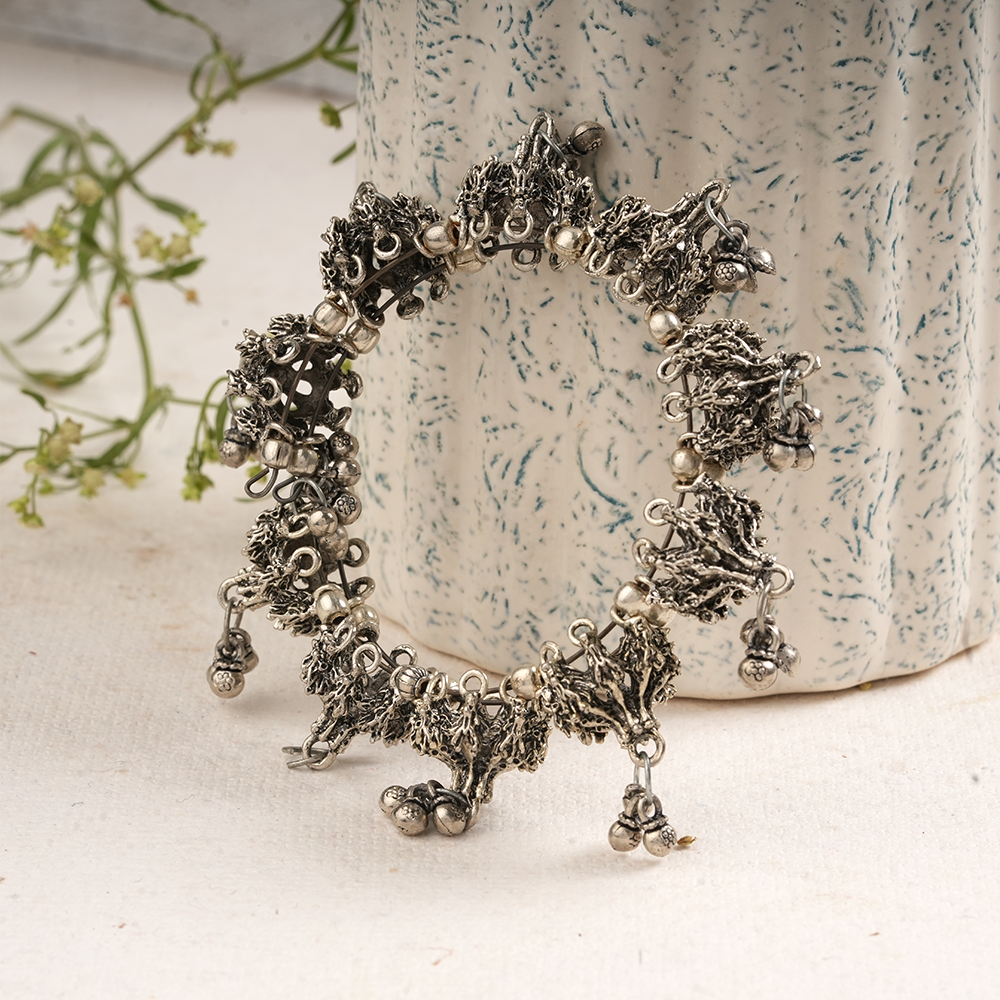 Jhilmil- Oxidised brass bracelet.