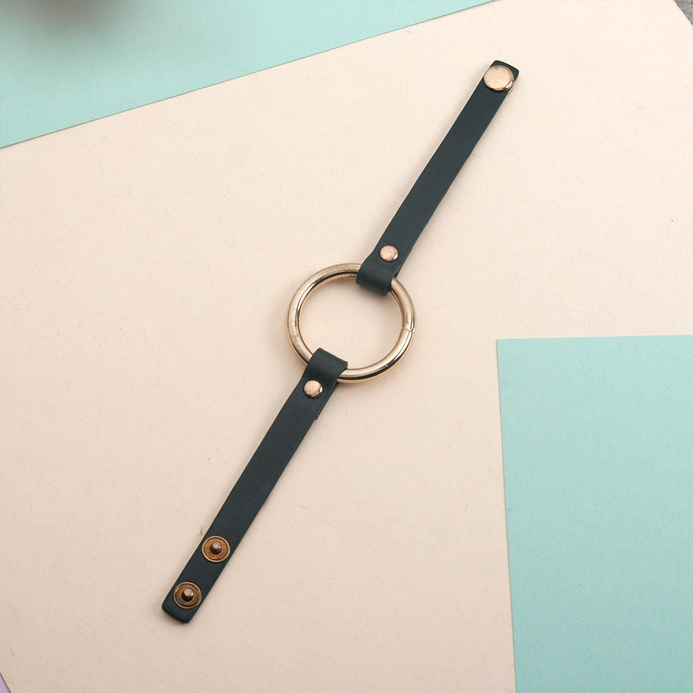 Rust Loop- Statement Leather bracelet