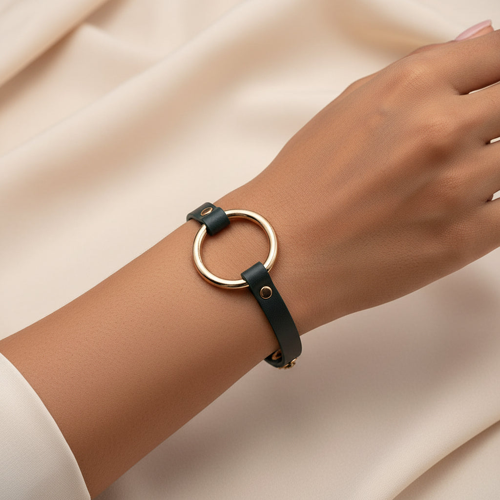Rust Loop- Statement Leather bracelet