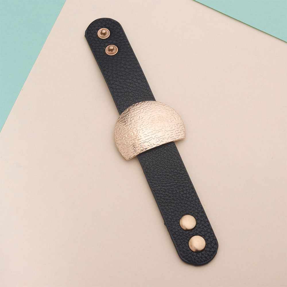 Oak Leather Knot- Statement Leather Bracelet