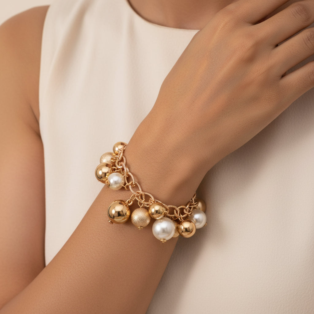 Bubble Bloom- Pearl statement bracelet