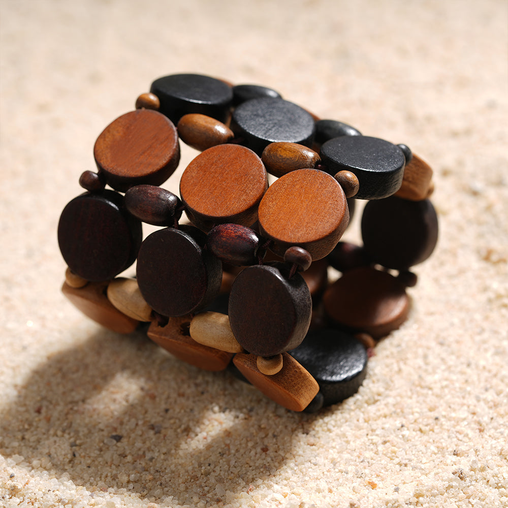 Wood Drop- Wooden statement Bracelet