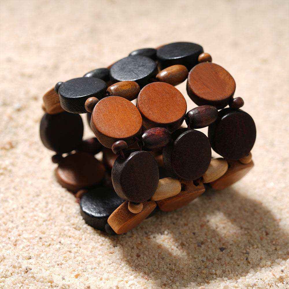 Wood Drop- Wooden statement Bracelet