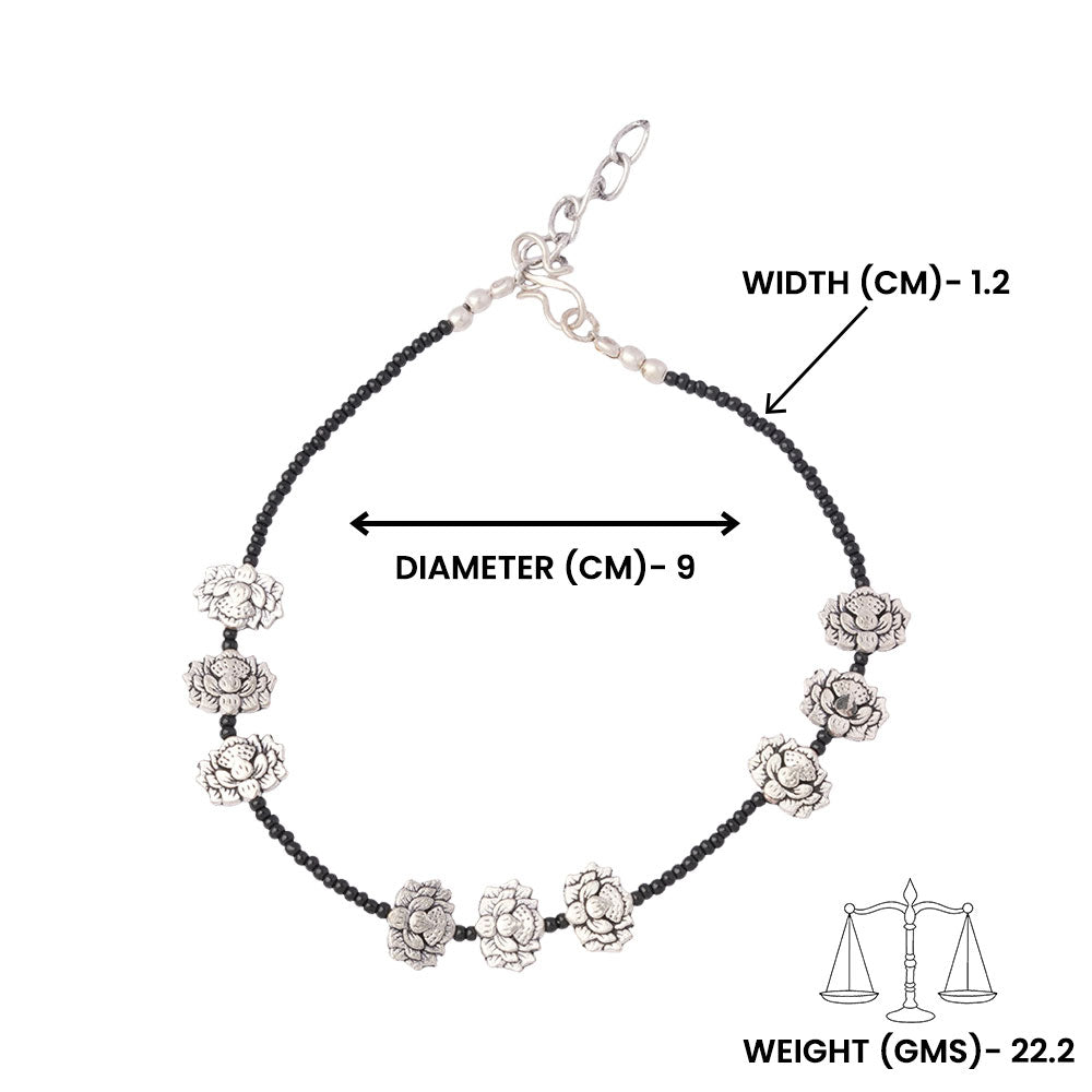 Pushp Payal- Oxidised beaded anklet