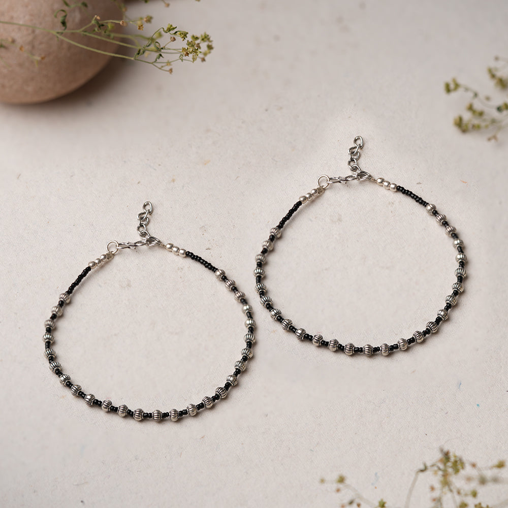 Shyamalika- Oxidised beaded anklet