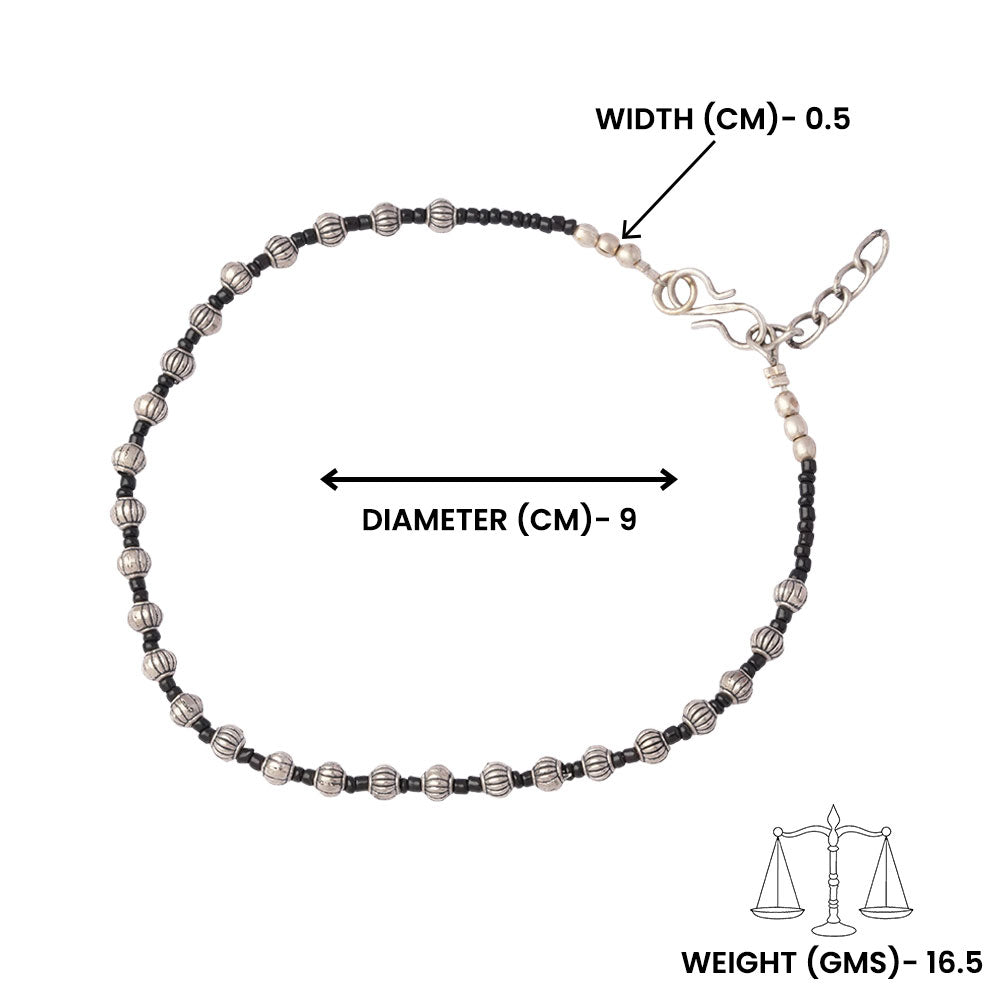 Shyamalika- Oxidised beaded anklet