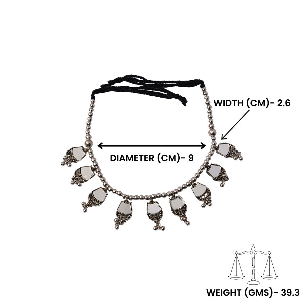 RatriPaya- Silver oxidised Anklet