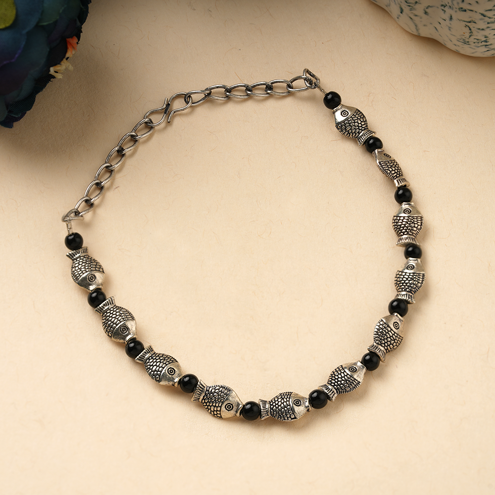NeelMatsya- Oxidised beaded bracelet