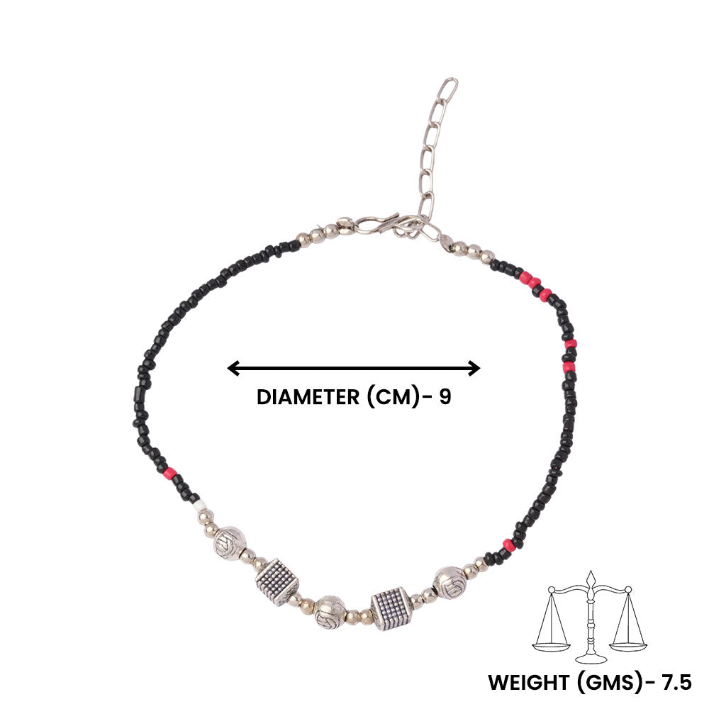 Rajwada Payal- Oxidised beaded anklet