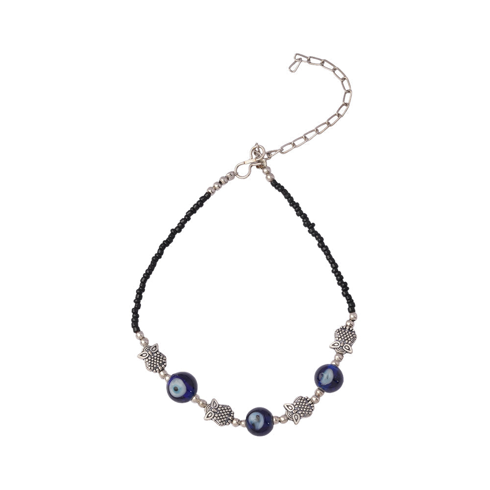 RaatPanchi- Oxidised beaded anklet