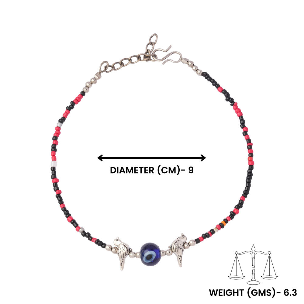 NazarPakshi- Oxidised beaded anklet