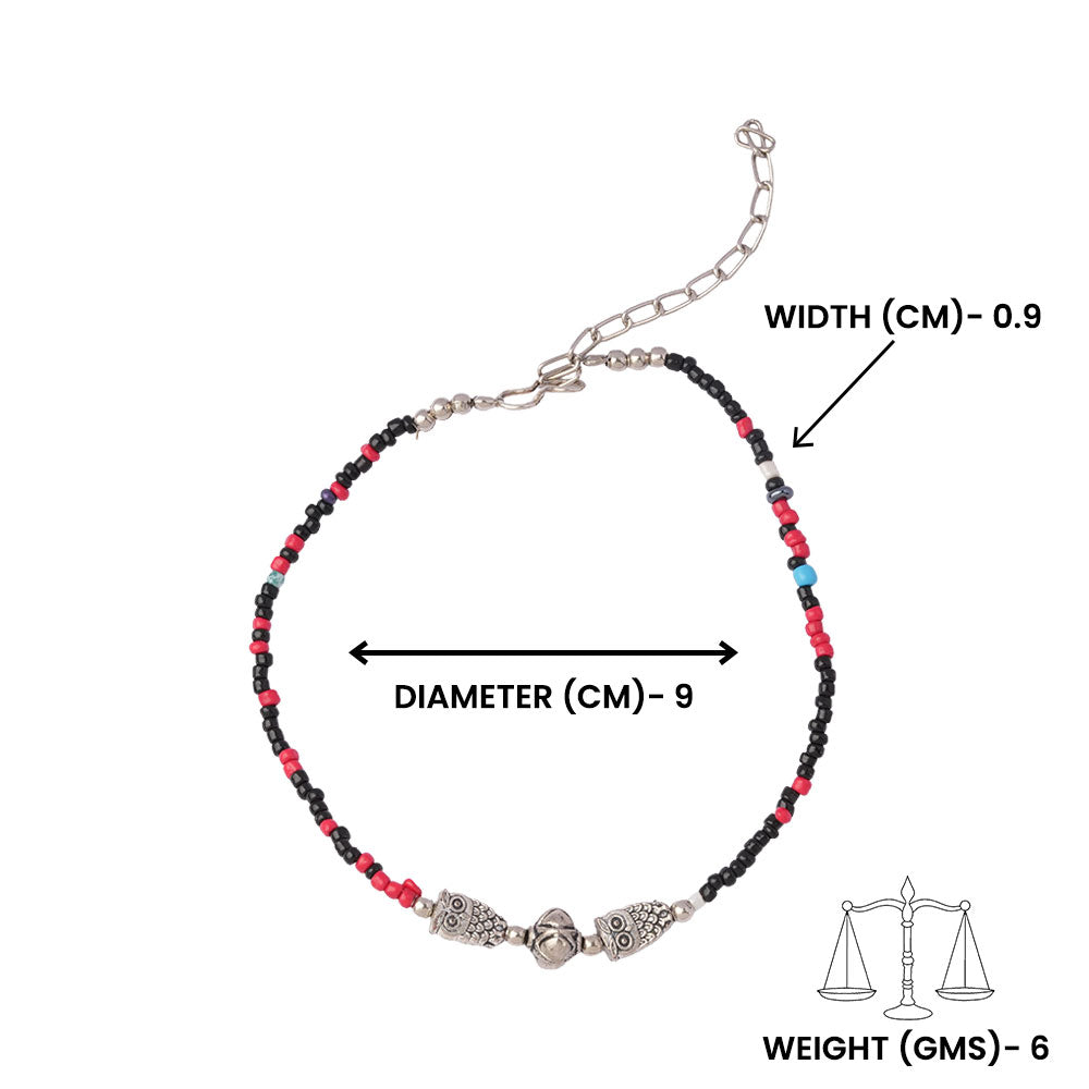 NishiRaksha- Oxidised beaded anklet