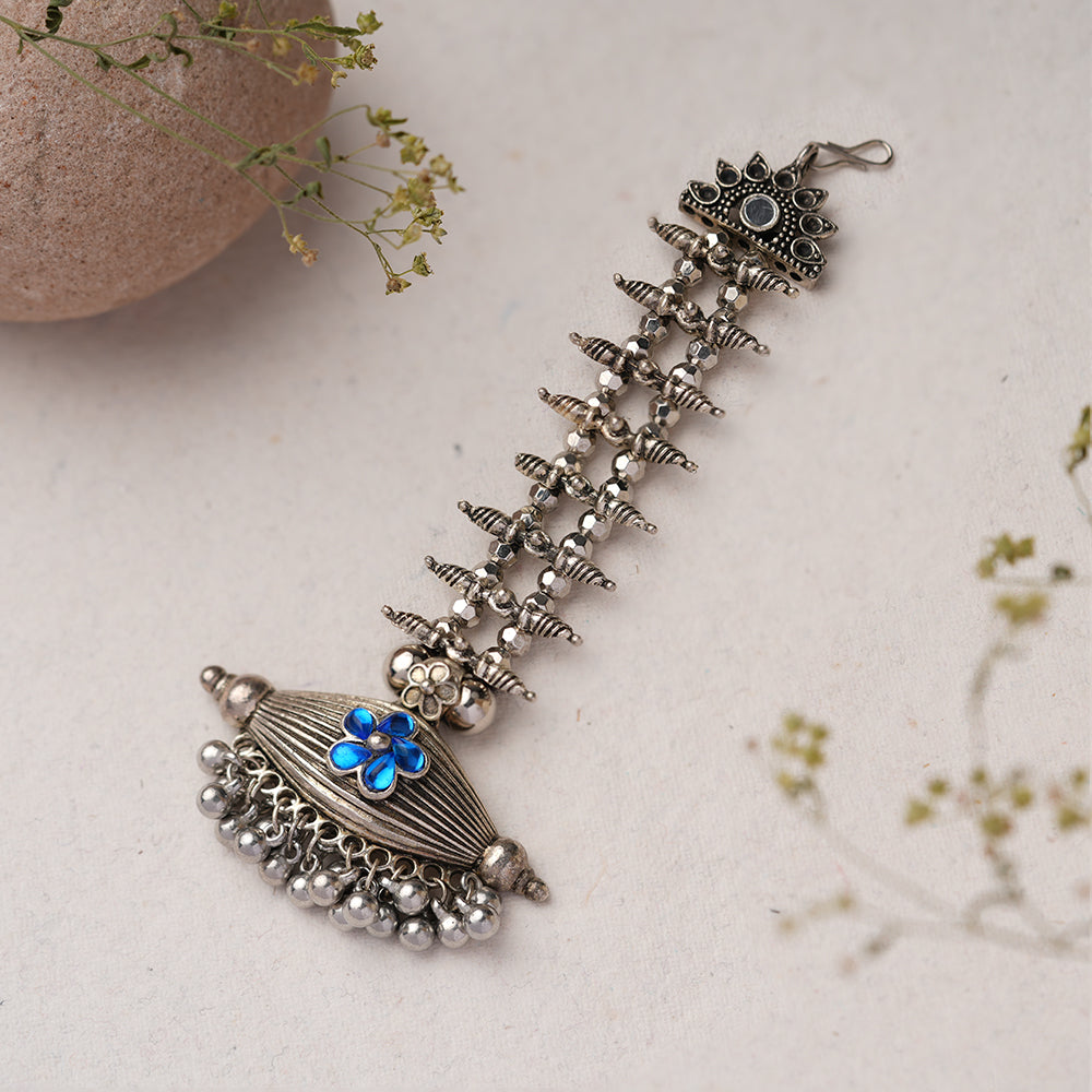 KumudTika- Silver brass magtikka (blue)