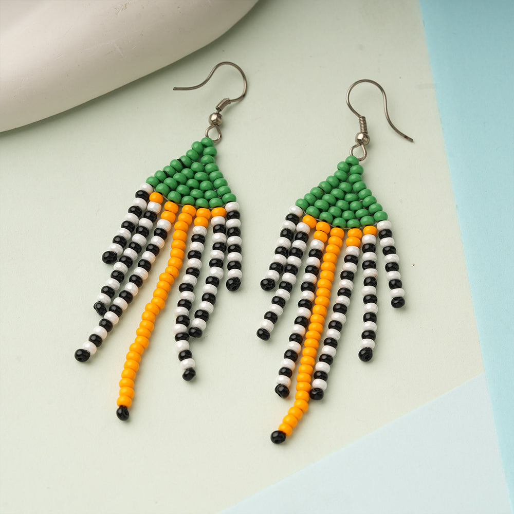 Dew Thread- Beaded dangler earrings