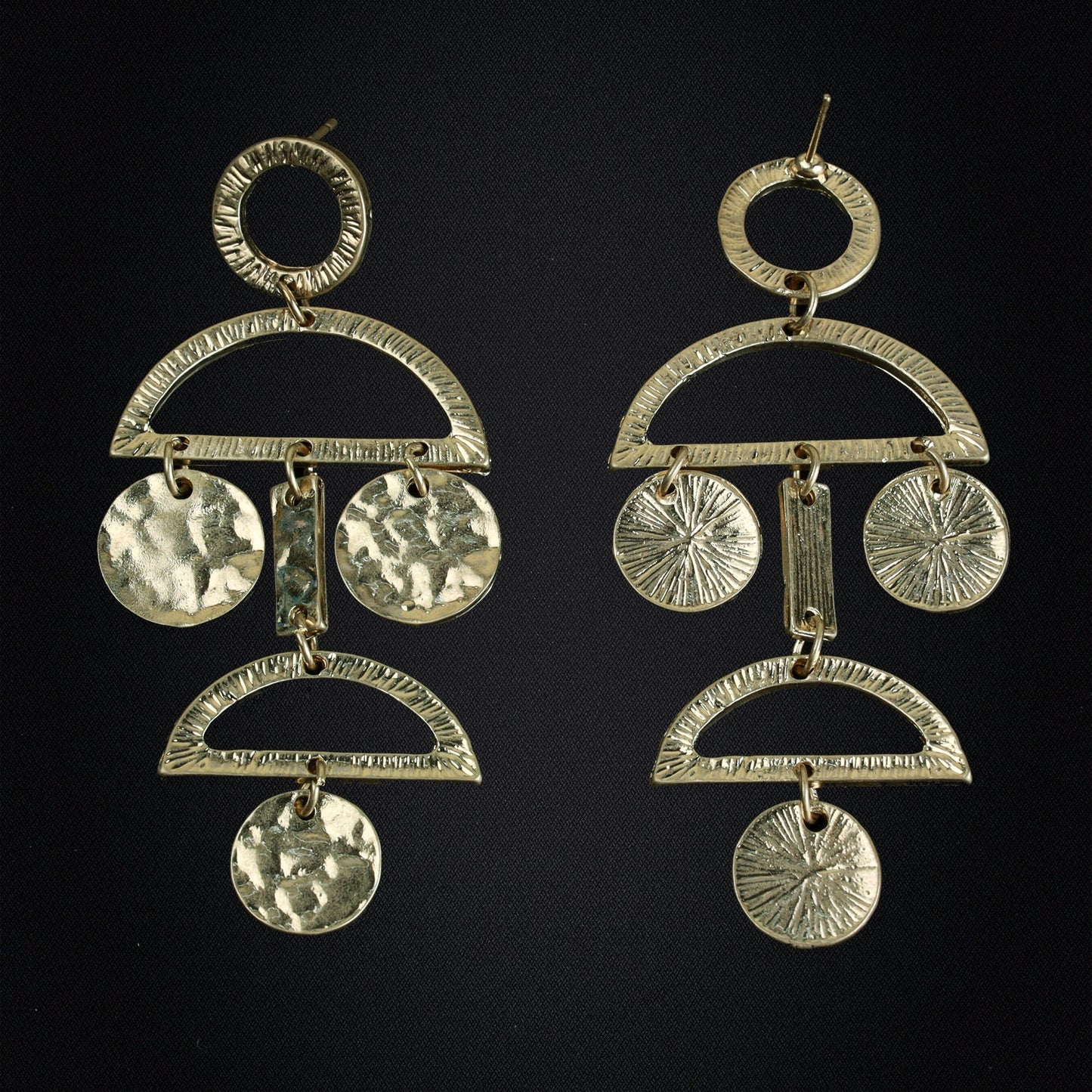 Golden Grace- Golden matellic dangler earrings