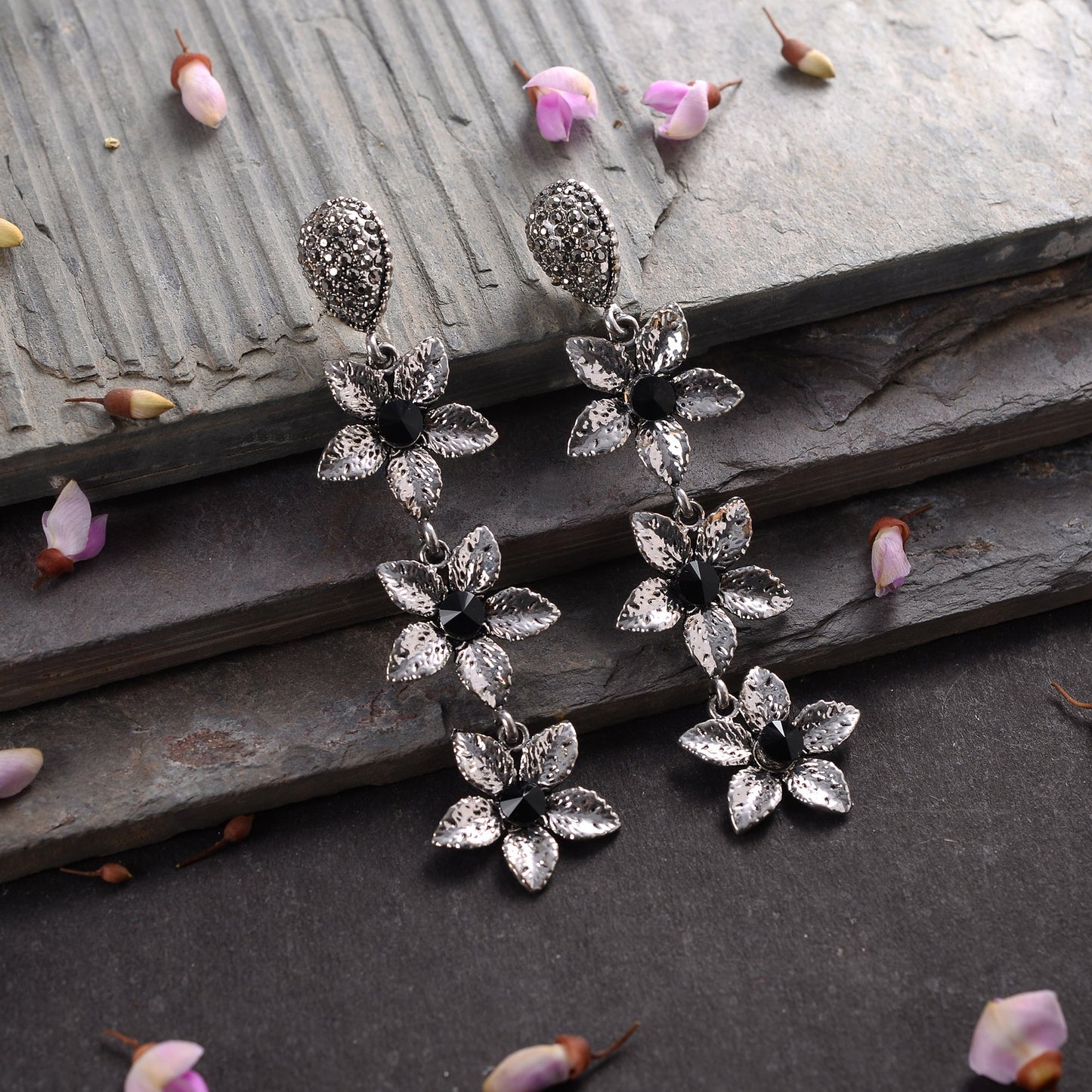 Flower Vine- Flower dangler earrings