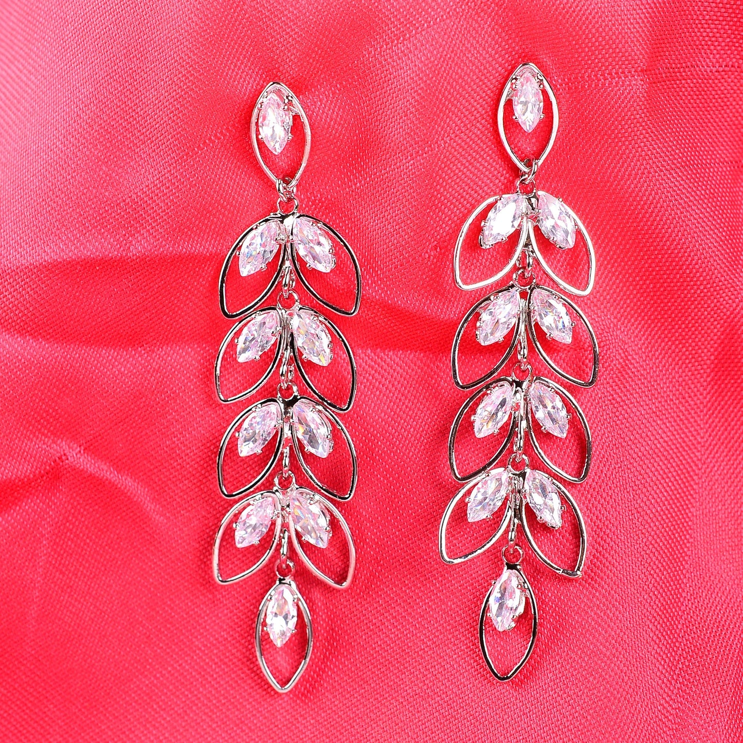 Dew String- Stone studded dangler earrings