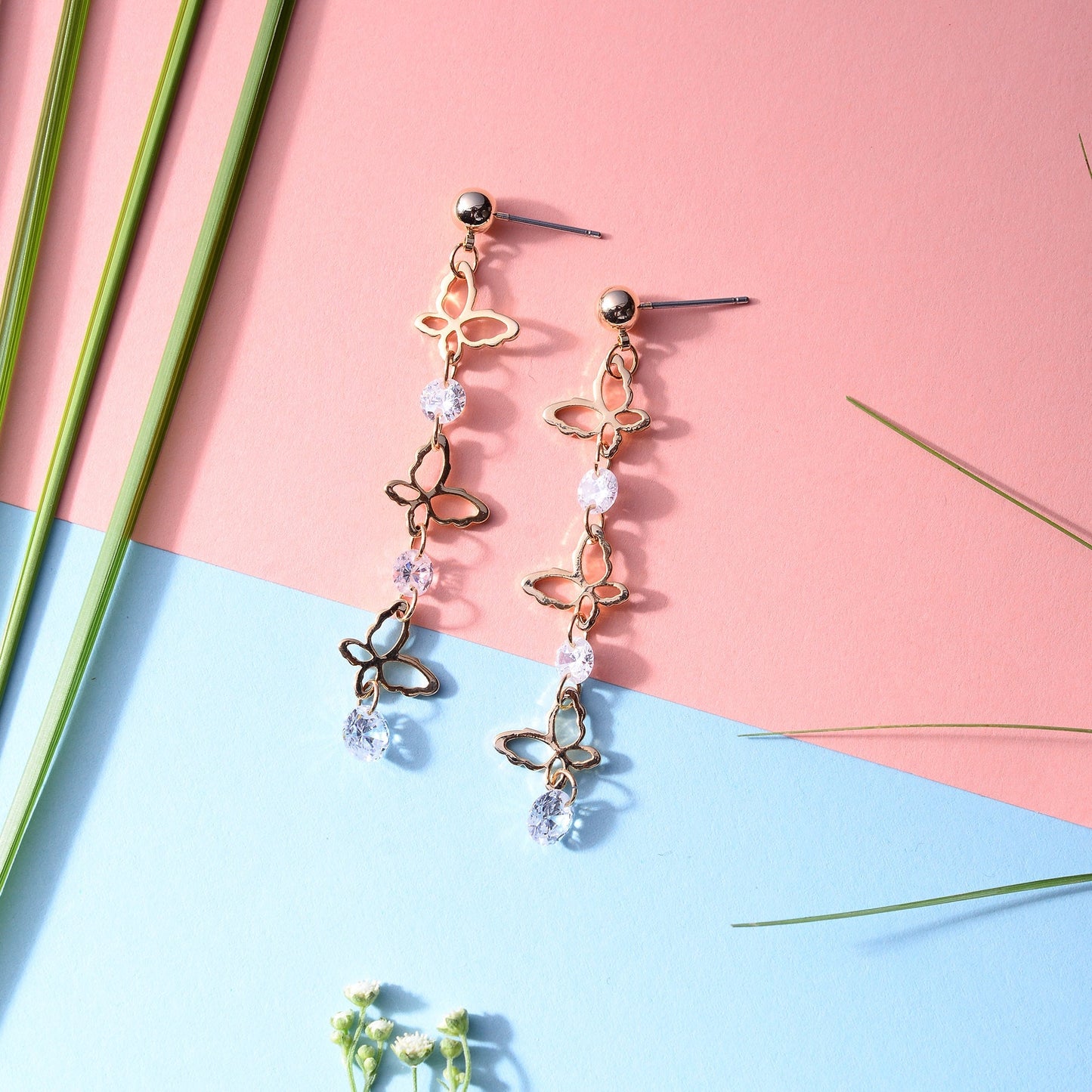 Wildflower Flow- Stone studded dangler earrings
