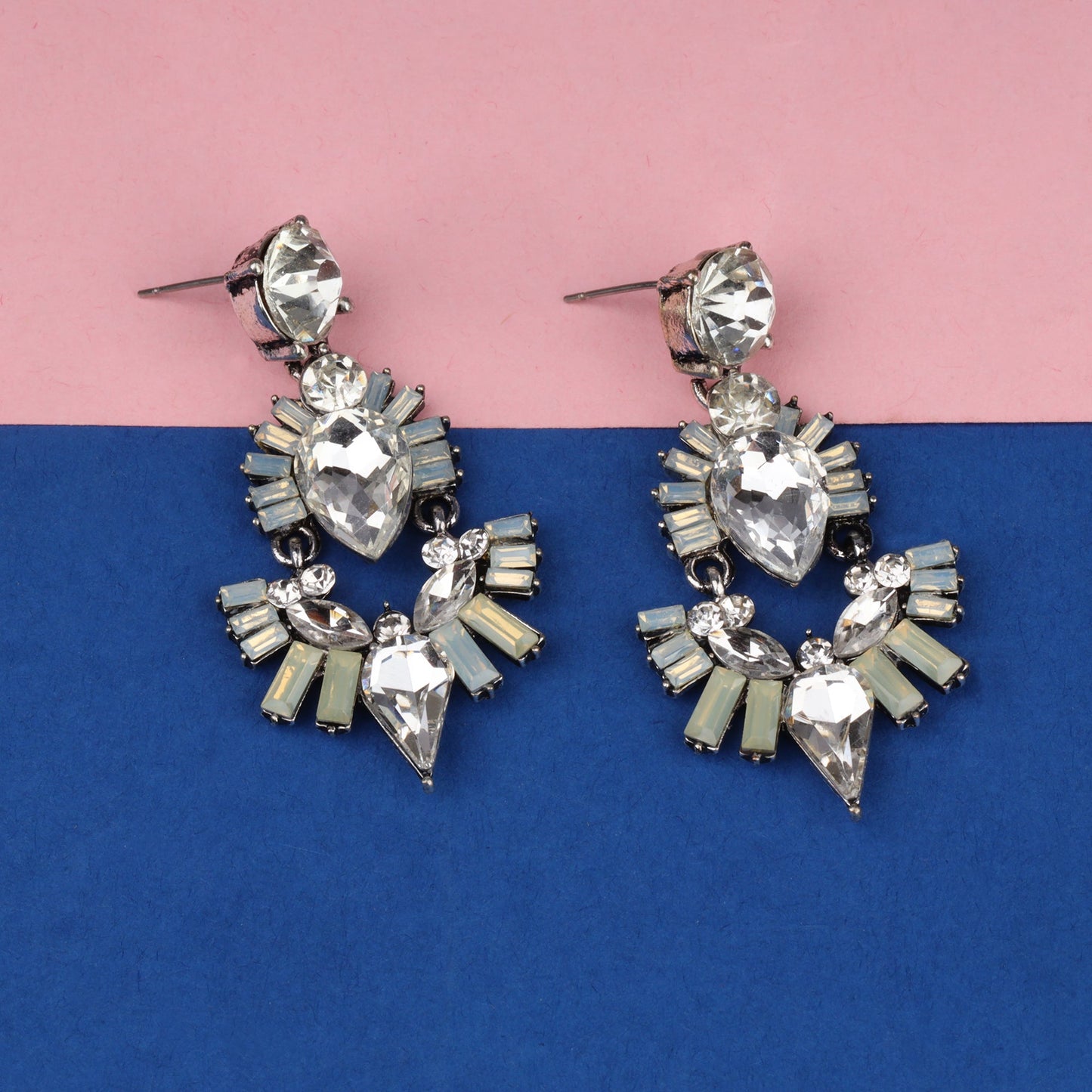 Golden Whisper- Stone studded Dangler Earrings