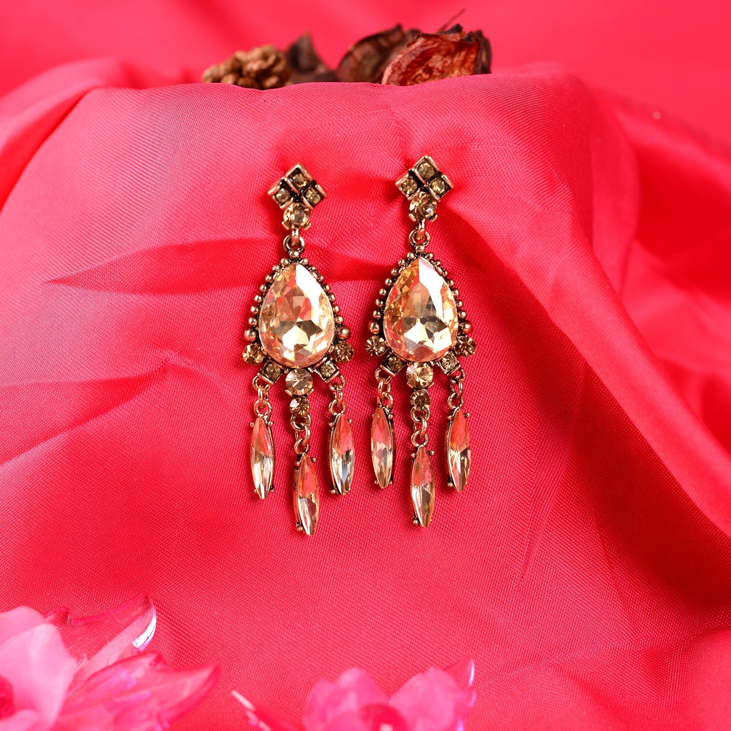 Stellar Flow- Stone studded dangler Earrings