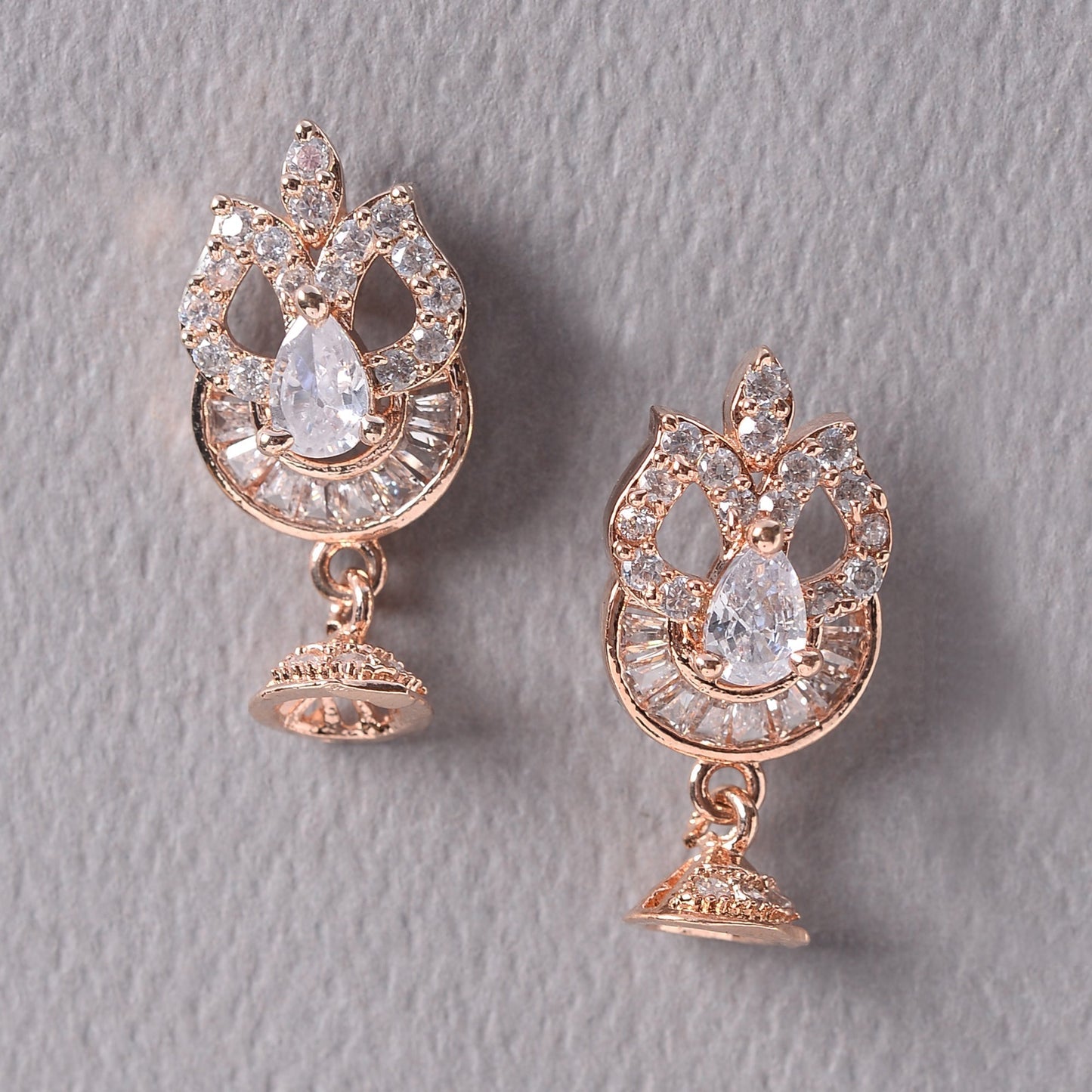 Aurelienne- Stone Studded Zirconia Dangler Earrings