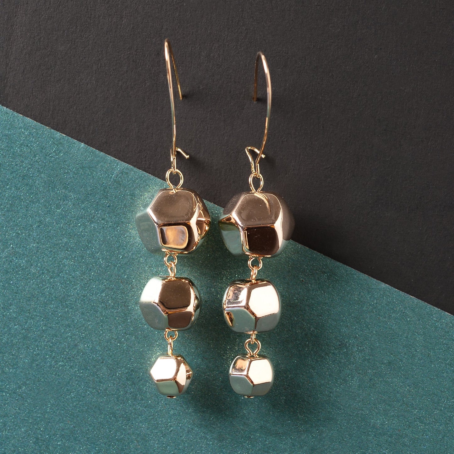Spark Line- Golden stone Dangler Earrings