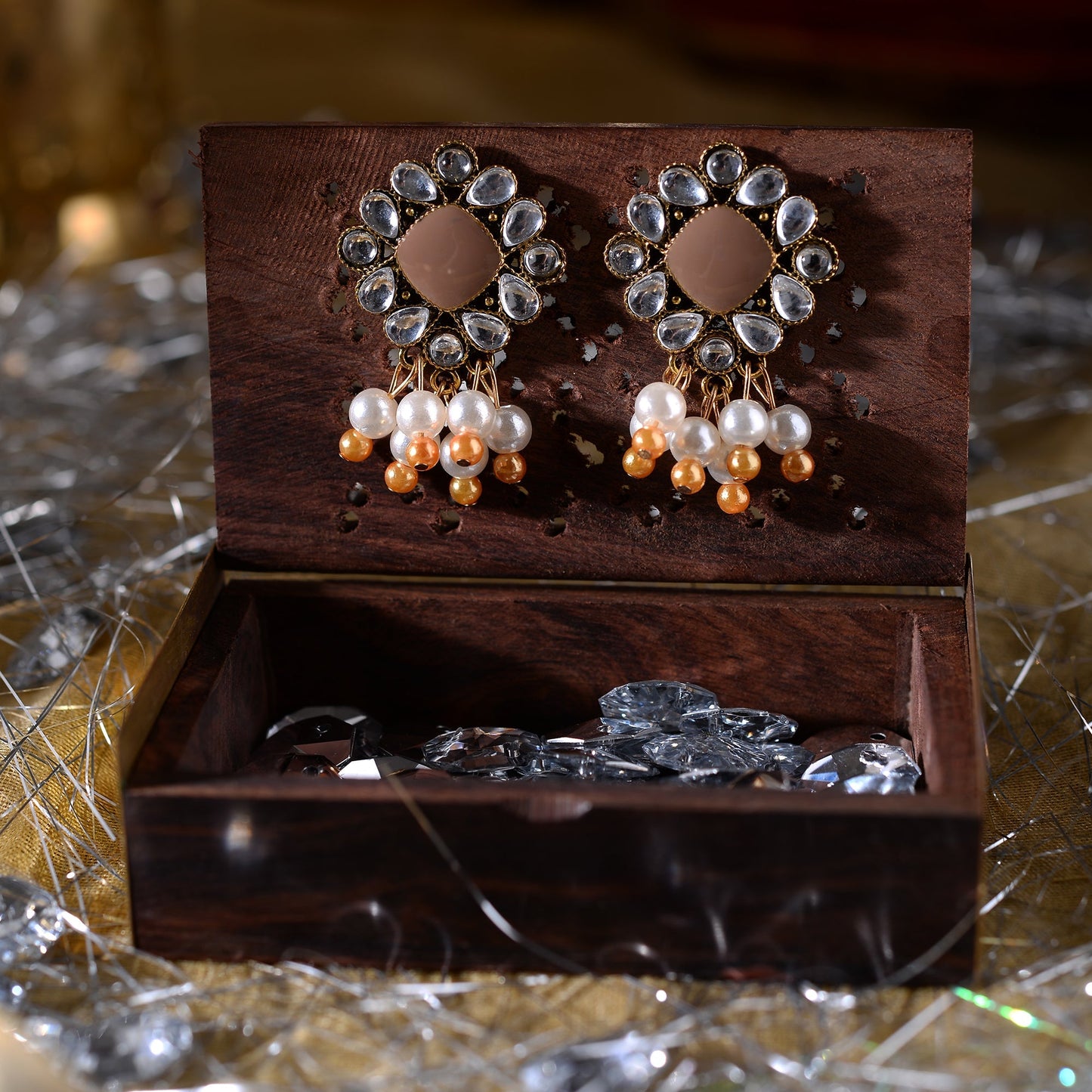 Galaxy Shine- Designer pearly Stud Earrings