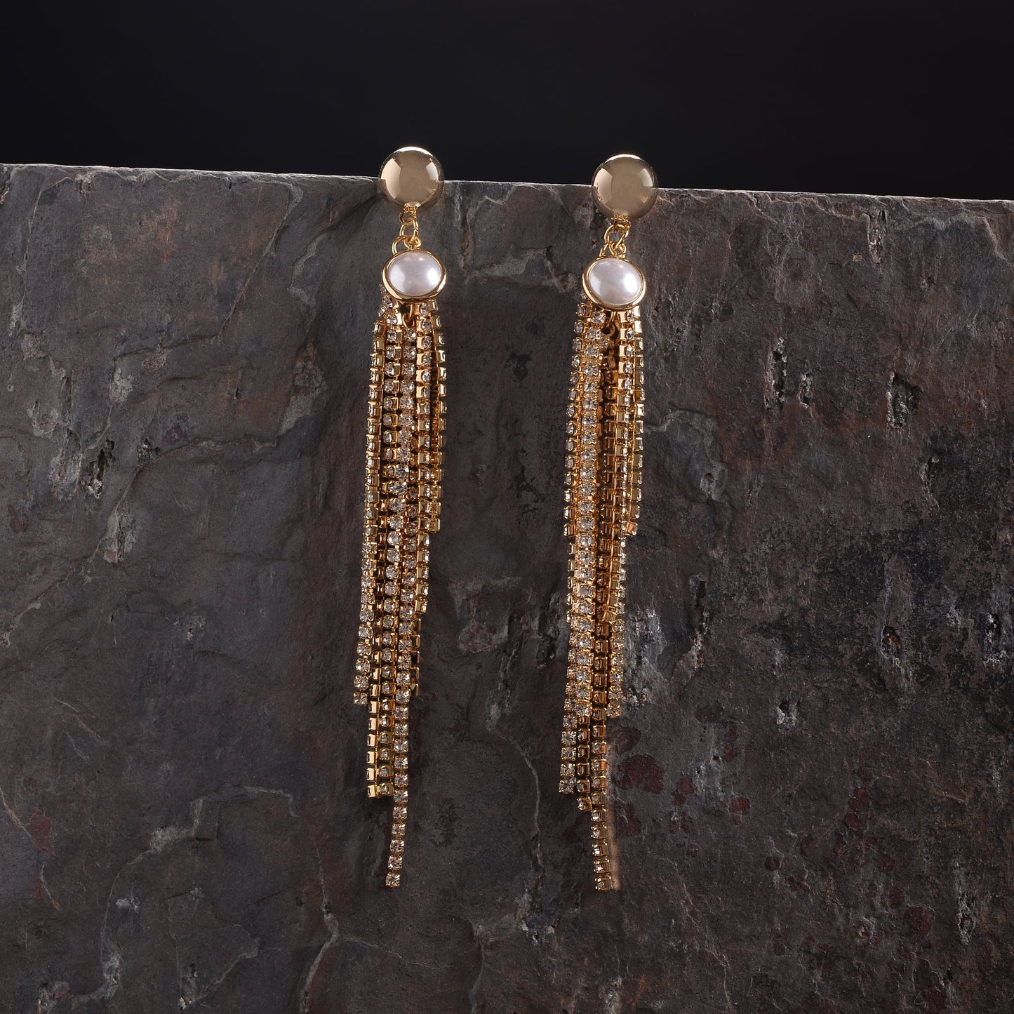 Stellar Thread- Hanging chained dangler earrings