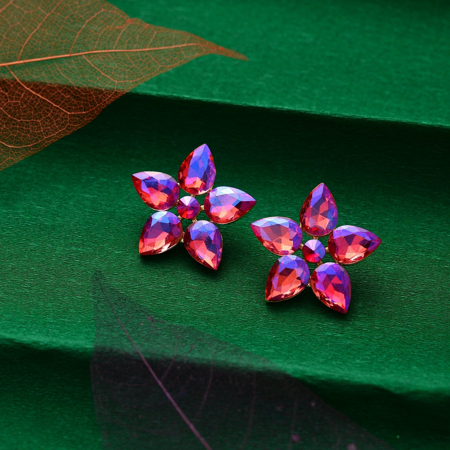 Pebble Flower- Stone sudded Stud Earrings