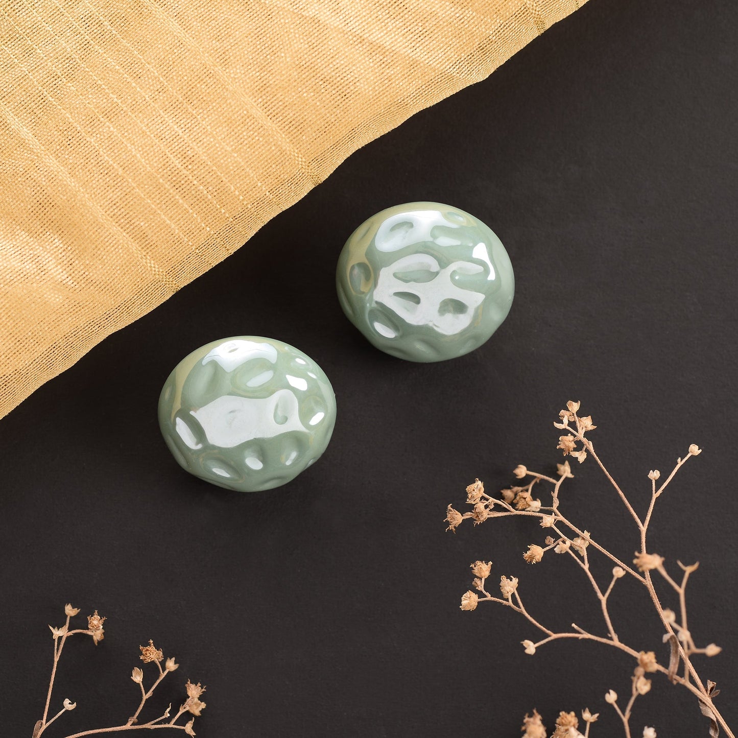 Coral stone- Stud earrings