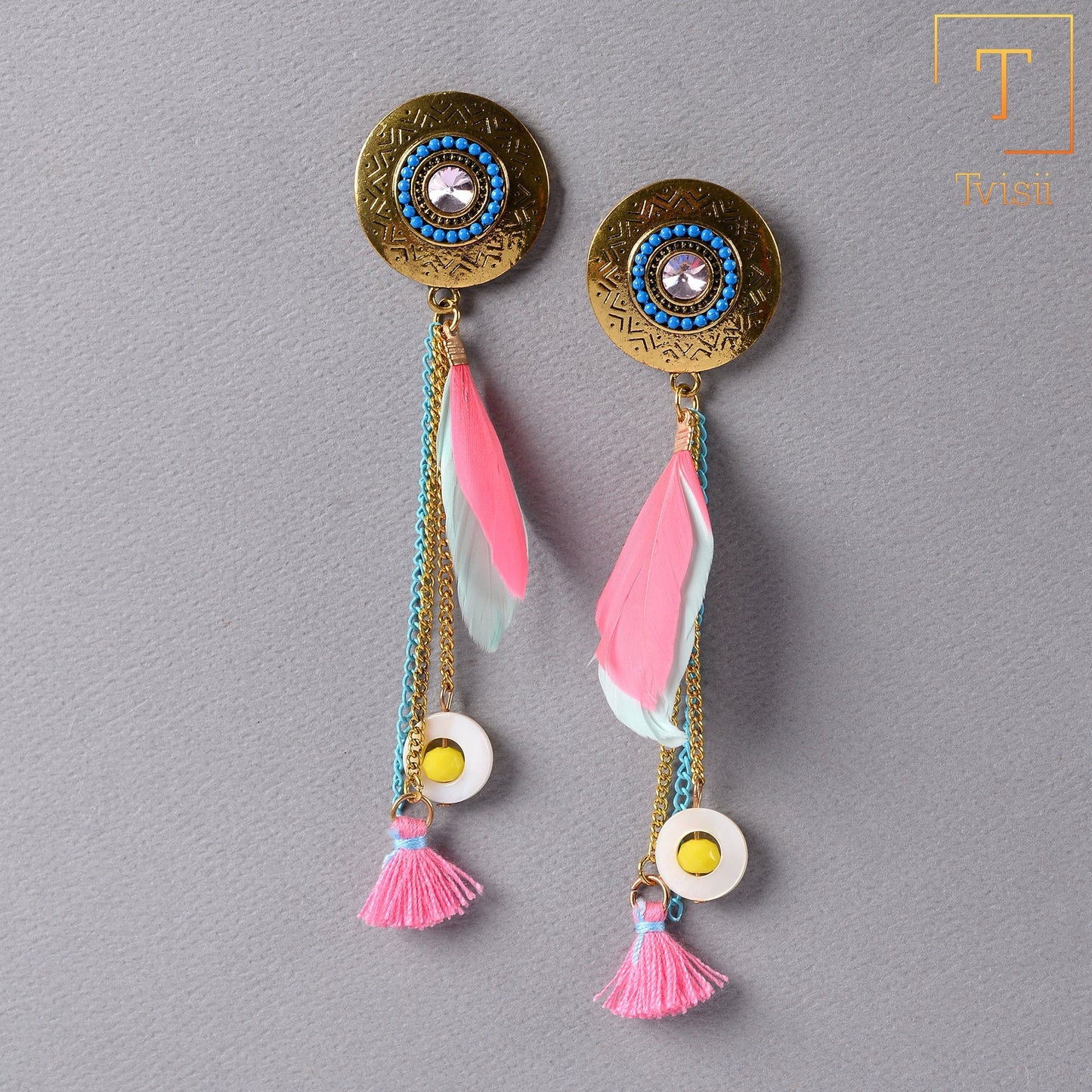 Feather Flow- Hangimg Feather Dangler Earrings