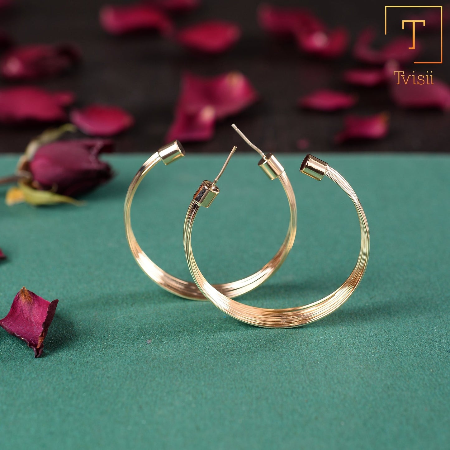 Star Orbit- Metallic Hoop Earrings